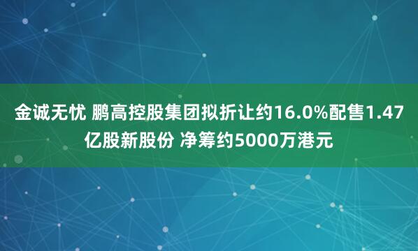 金诚无忧 鹏高控股集团拟折让约16.0%配售1.47亿股新股份 净筹约5000万港元